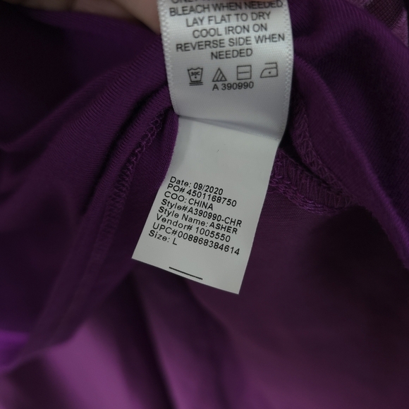 LOGO by Lori Goldstein Asher Knit Top w/ Burnout Velvet Purple Size L - Picture 10 of 10